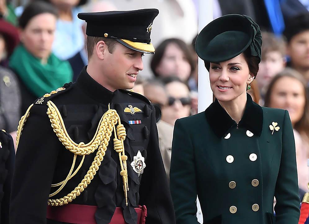 2017年3月17日，威廉王子與凱特在倫敦出席聖帕特里克節（St Patrick's Day）閱兵儀式。（法新社）