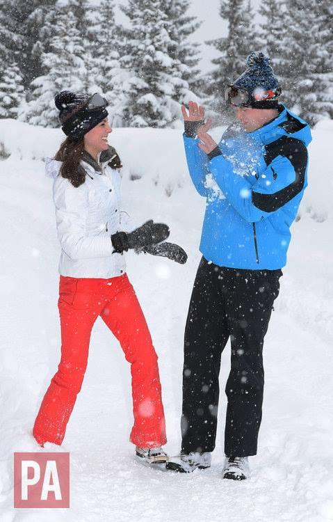 2016年，威廉王子與凱特滑雪度假。（The Royal Family facebook/Press Association）