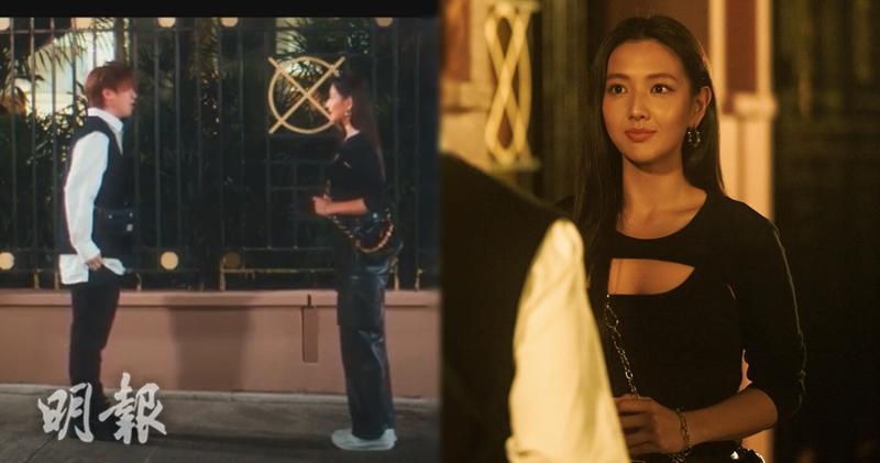 譚旻萱在微電影《與HPV的距離》中飾演花心女神，主動出擊做出不少小動作吸引姜濤。（大會提供 / 明報製圖）