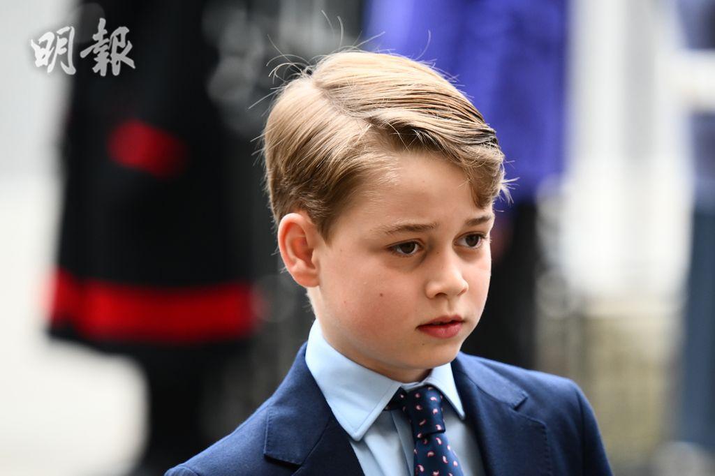 2022年3月29日，喬治小王子出席已故菲臘親王悼念活動。（法新社）