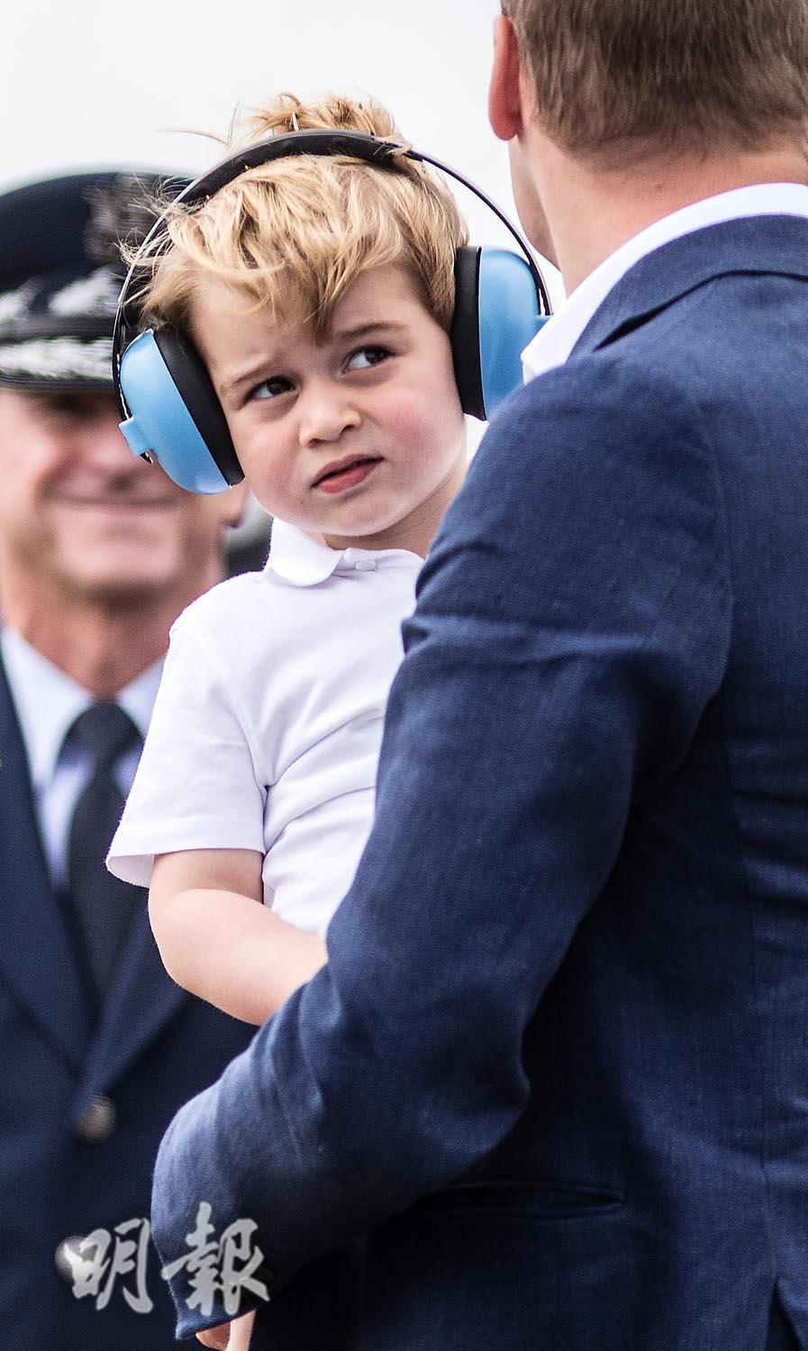 喬治小王子2016年7月初首次出席航空展。（法新社）