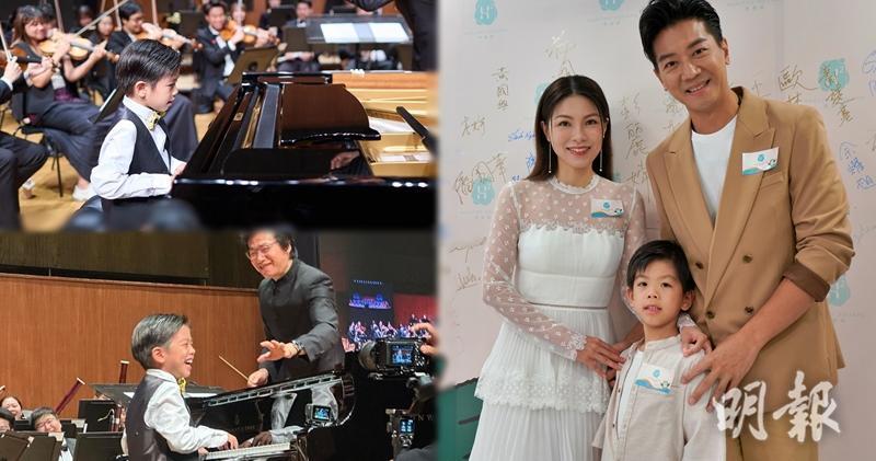 黎諾懿和太太李潔瑩的6歲大仔峰睿日前首次公開鋼琴表演。（黎諾懿、李潔瑩Ig圖片 / 資料圖片 / 明報製圖）