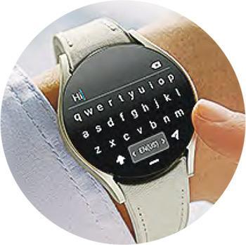 畫面明亮——Galaxy Watch6 44mm版的屏幕尺寸（37.3mm）比上代44mm版（34.6mm）更大，提供2000流明亮度，方便輸入文字。（品牌提供）