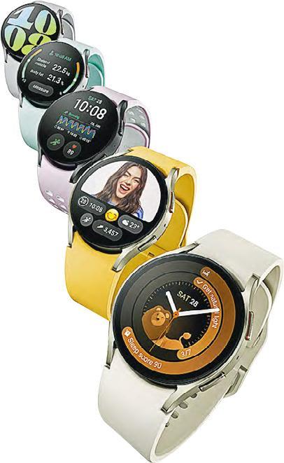 快拆表帶——Galaxy Watch6除了有黑色、銀色及鉑金色的表殼選擇外，亦支援全新的One-Click快拆表帶設計，用家可因應場合更換表帶。（品牌提供）