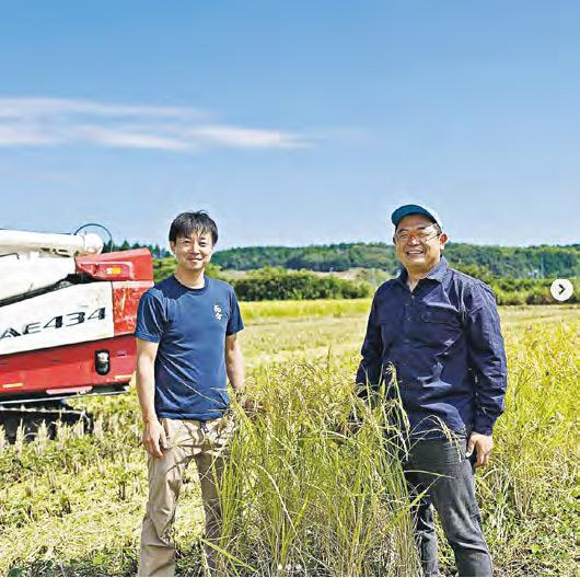 種米——大西唯克（左）愛「玩米」，他不時會落田跟米農溝通，確保酒米種植時沒有落農藥及化學肥料等。（而今Instagram圖片）