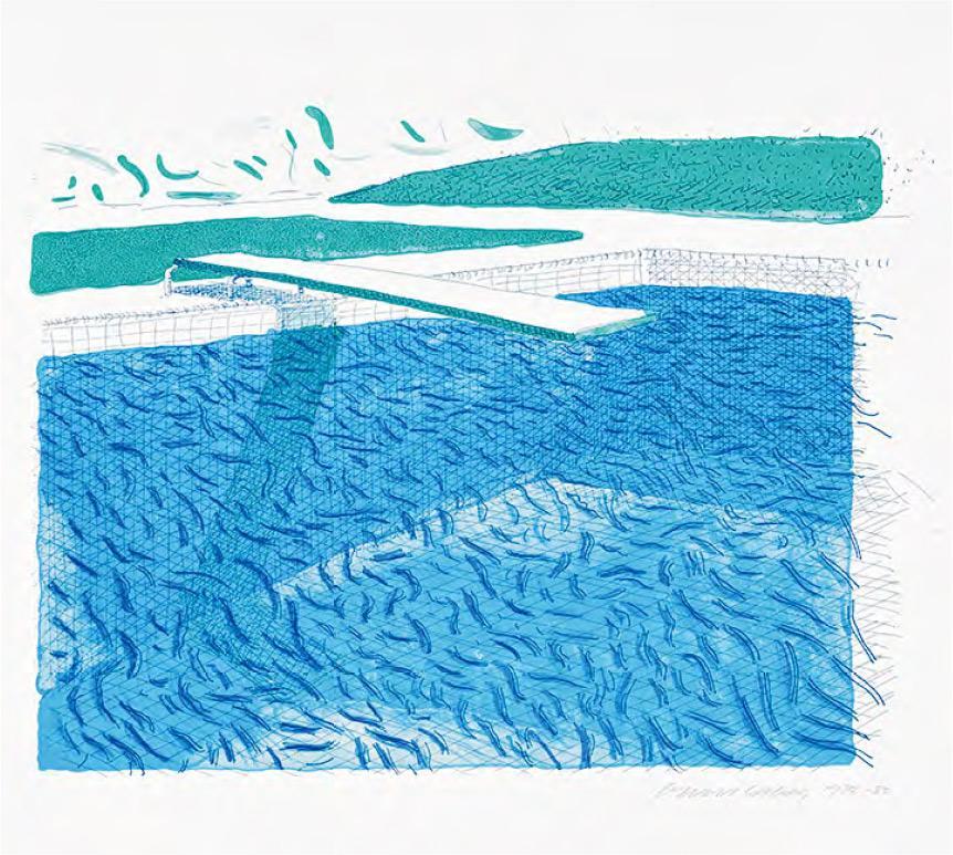 Lithographic Water Made of Lines, Crayon, and Two Blue Washes 作者：David Hockney 創作年份：1978至1980 估價：8萬至12萬英鎊（約79.5萬至119萬港元） 特色：泳池是藝術家聞名的系列，每個年代的泳池都暗藏作者感情生活狀况。此作在富藝斯舉槌（富藝斯提供）