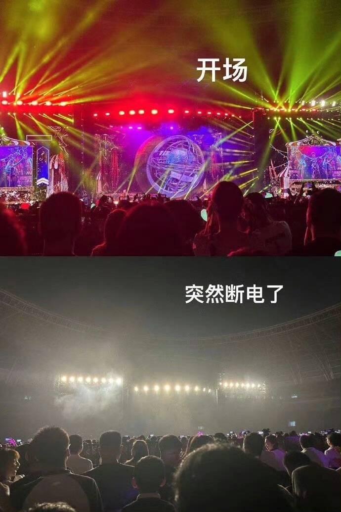 周杰倫昨晚在天津舉行第2場演唱會，一開騷即中斷，要重新開始。（自由時報圖片）