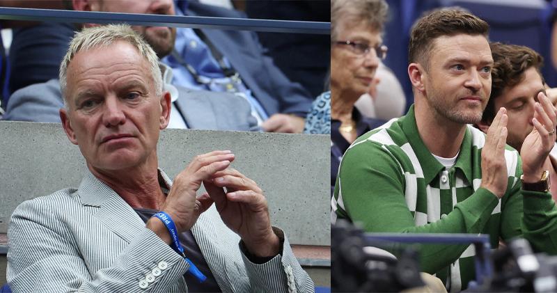 Sting（左圖）和Justin Timberlake（右圖）均是網球迷。（法新社）