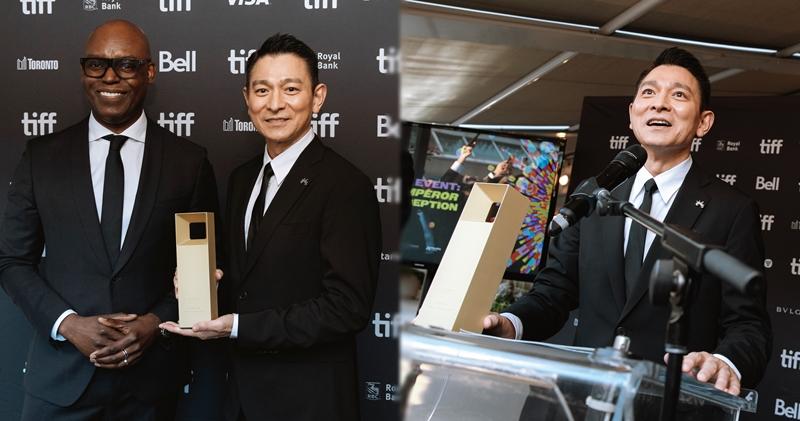 劉德華出席「第48屆多倫多國際電影節頒獎禮」，獲大會頒發「特別貢獻獎」。（大會提供）