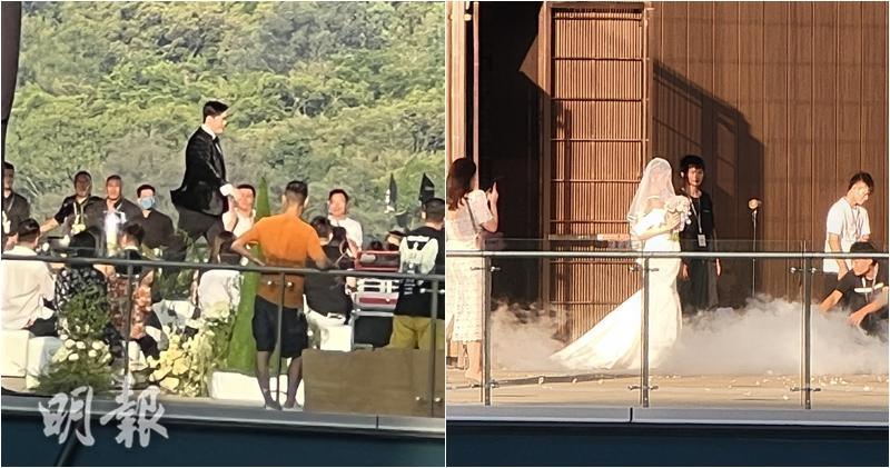 陳嘉慧與丈夫Calvin之前已在香港註冊，今日在深圳舉行婚禮及婚宴。（林祖傑攝 / 明報製圖）
