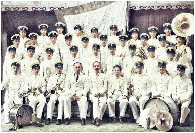 紀律部隊以外，香港許多企業和慈善團體亦組織管樂團娛樂大眾，例如鐘聲慈善社（圖）在1920年代創立首支全華人銀樂隊，圖片則在1930年代拍攝。（受訪者提供）