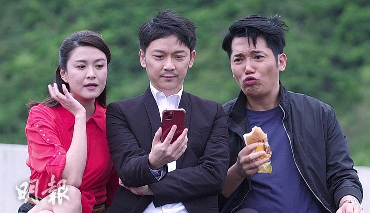 江嘉敏、鄧智堅及黃建東在新一集《警聲百二秒》中客串演出騙徒。（大會提供）