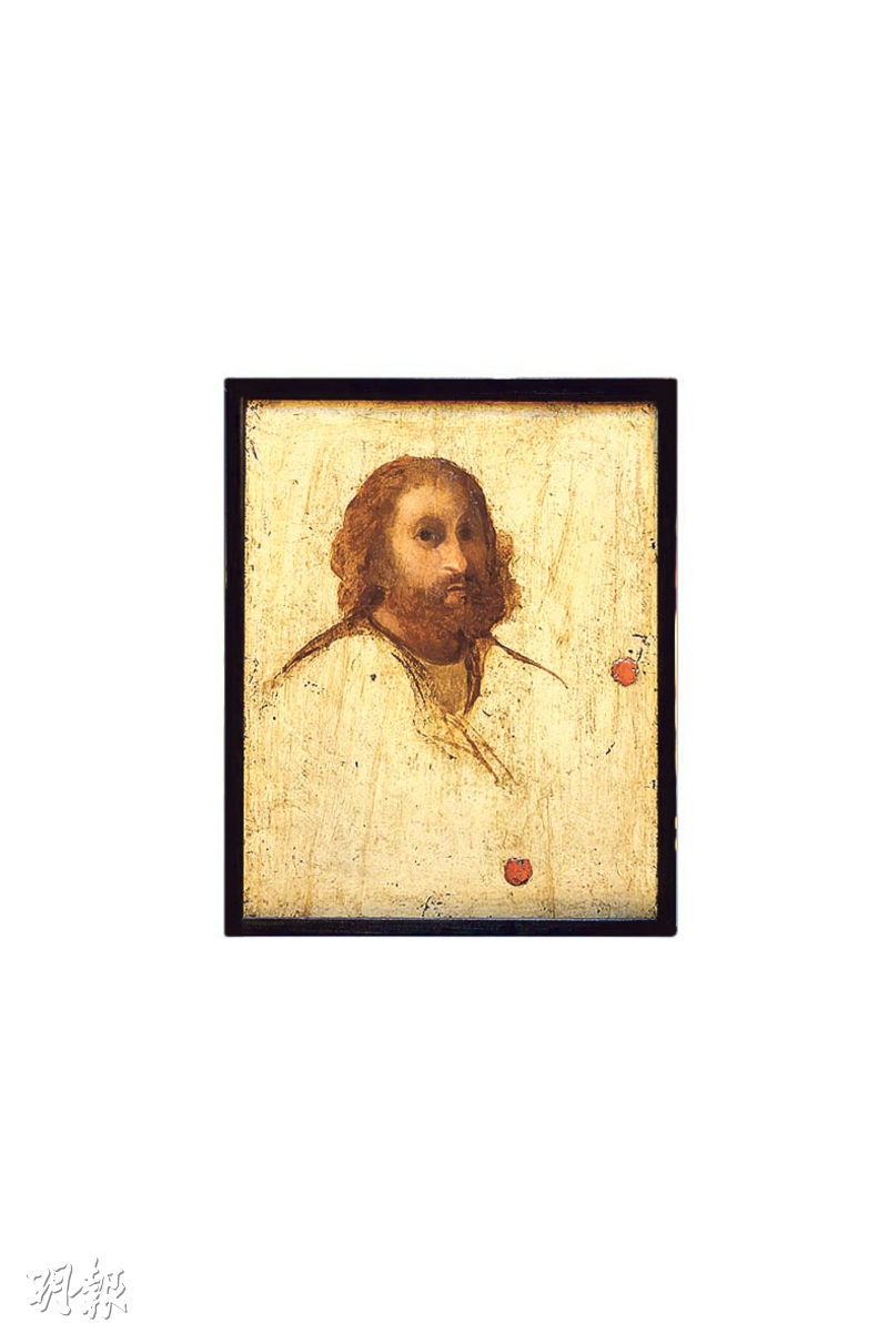 《女人及男人肖像》--此半完成之作可見威尼斯畫家重視「色」先於「形」，不會仔細勾勒輪廓。（蘇智鑫攝）
