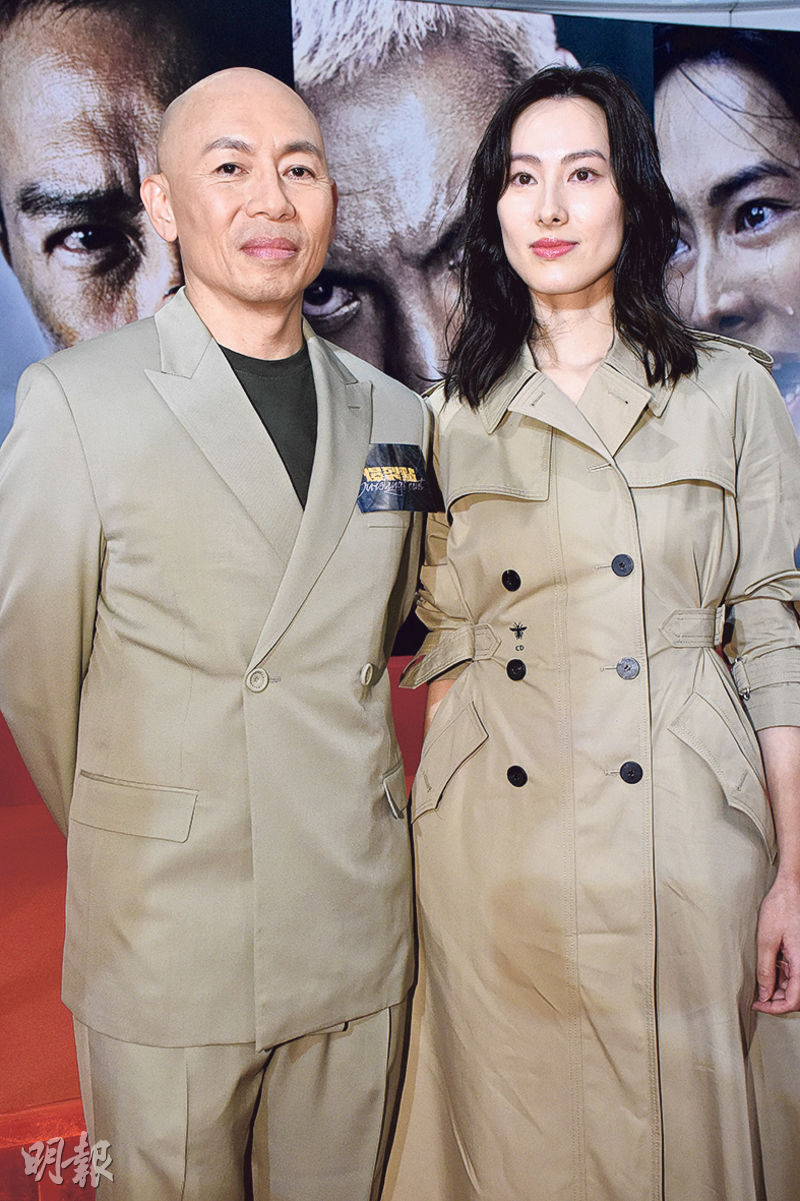 導演林超賢（左）不太擔心《爆裂點》成三級片影響票房，梁洛施（右）亦不介意變三級女星。（攝影：鍾偉茵）
