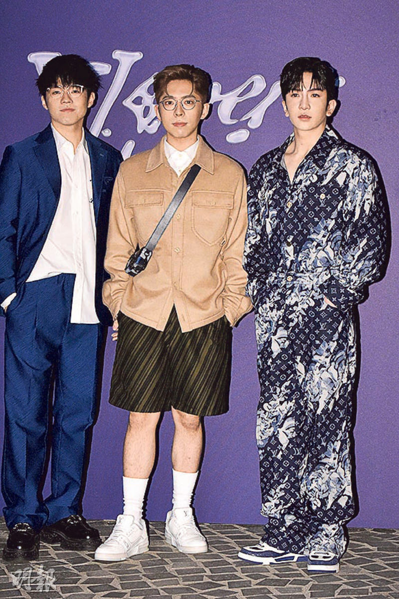 陳卓賢（左起）、呂爵安及盧瀚霆穿著品牌服裝展現不同風格。（攝影：鍾偉茵、劉永銳）