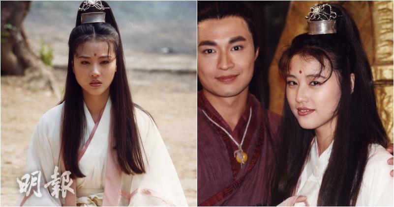 周海媚1994年到台灣拍攝劇集《倚天屠龍記》，飾演周芷若一角，贏得「最美周芷若」稱號。（資料圖片 / 明報製圖）