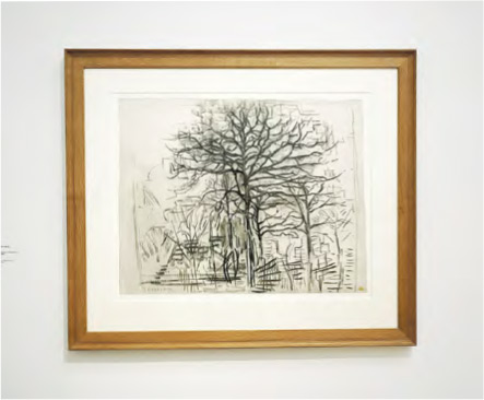 Piet Mondrian透過樹來感受視覺的節奏，圖為Study trees 2: study for Tableau No.2 / Composition No. VII（1913）。（作者提供，Guyshawnwong攝）