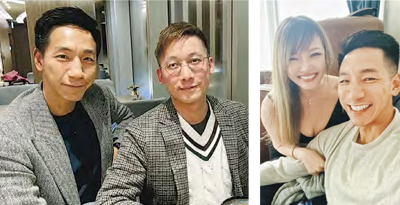 柳俊江（左圖左）好友王陽翎（左圖右）在社交網發文力數柳的同居女友Grace Mak（右圖左）不是。（網上圖片）