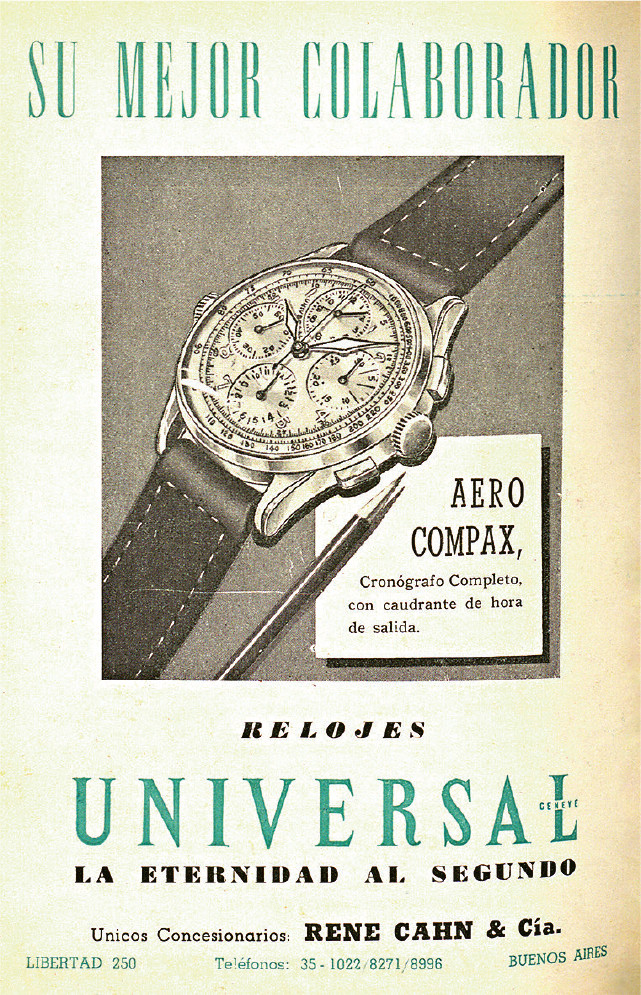 Aero-Compax腕表--Aero-Compax腕表是品牌在1940年推出的設計，位於3時、6時和9時位置的表盤用作計時和小秒針顯示。至於12時位置的副表盤時分針，則由左側表冠調校，指針不會走動，而是作為參考時間。（品牌提供）