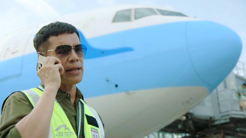 徐榮在劇中演機場飛行區運作經理，經常要在停機坪拍攝。（大會提供）