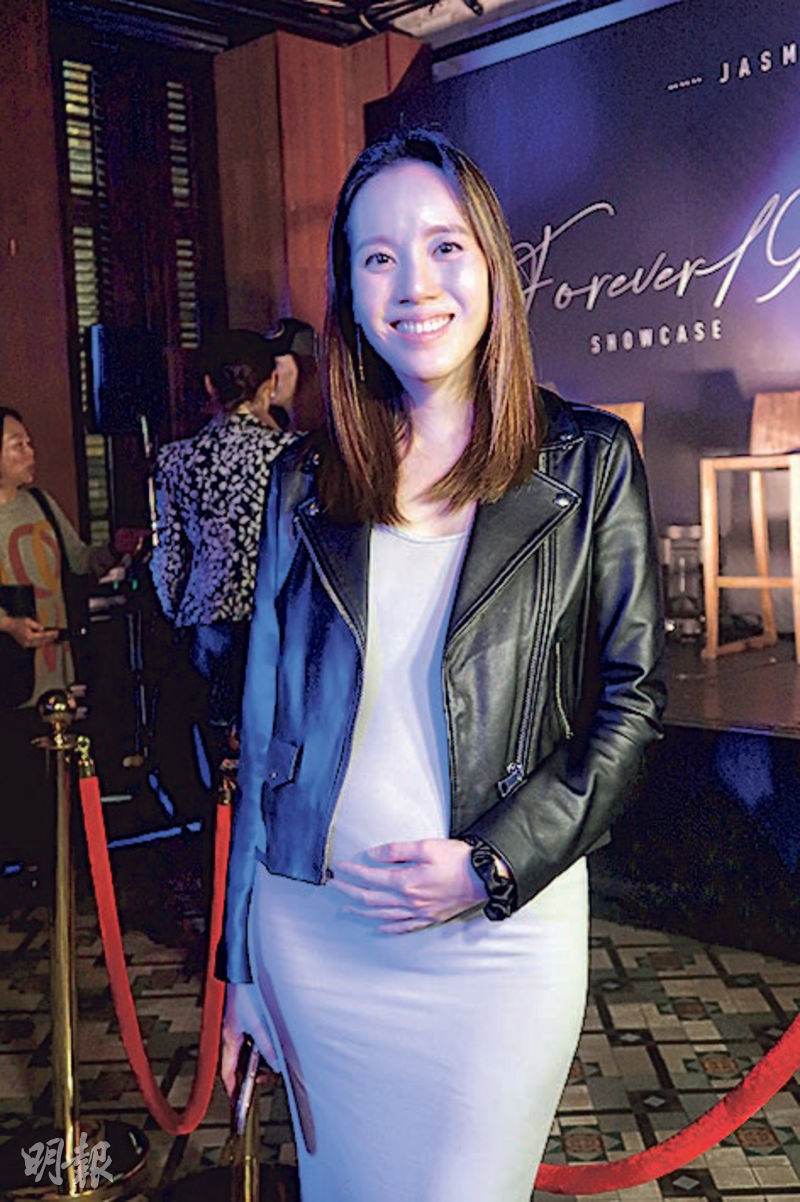 懷孕5個月的湛琪清挺巨肚到場。（攝影/記者：林蘊兒）