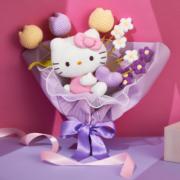 消費情報｜7-Eleven X foodpanda 7天限定換購　直送紫色別注版「Hello Kitty公仔編織花」