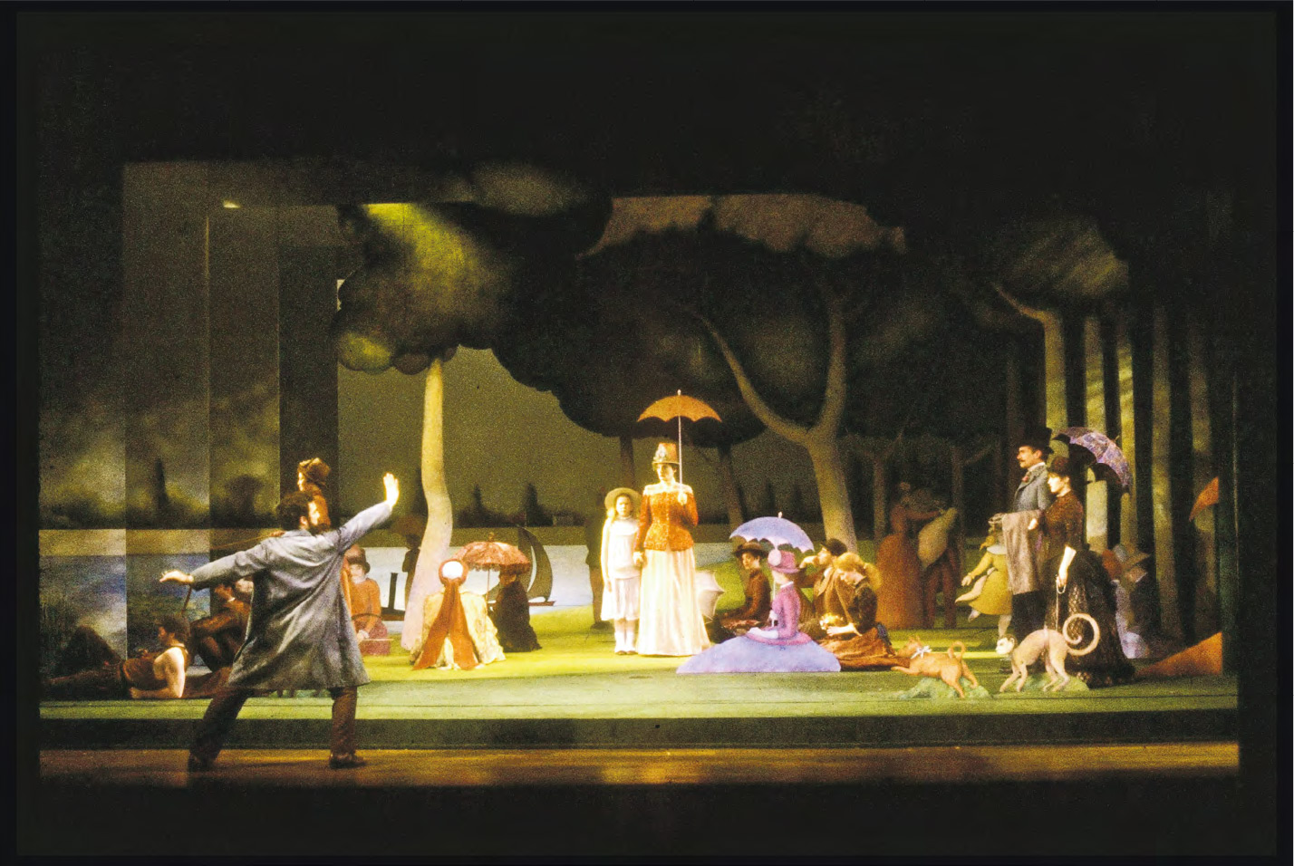 基於Georges Seurat的 A Sunday on La Grande Jatte （1884-1886）創作的音樂劇Sunday in the Park with George。（The New York Public Library圖片，Credit: Martha Swope）