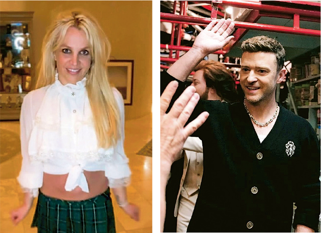 Britney Spears（左圖）與Justin Timberlake（右圖）最近因前者的回憶錄再次扯上關係。
