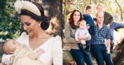 英國劍橋公爵威廉王子一家五口的合照（右圖），路易小王子由媽媽凱特抱着，十分可愛。（Kensington Palace Twitter圖片/Kensington Palace Instagram圖片）
