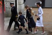 2024年6月，右起：英國儲妃凱特、夏洛特小公主、喬治小王子、路易小王子。（路透社）