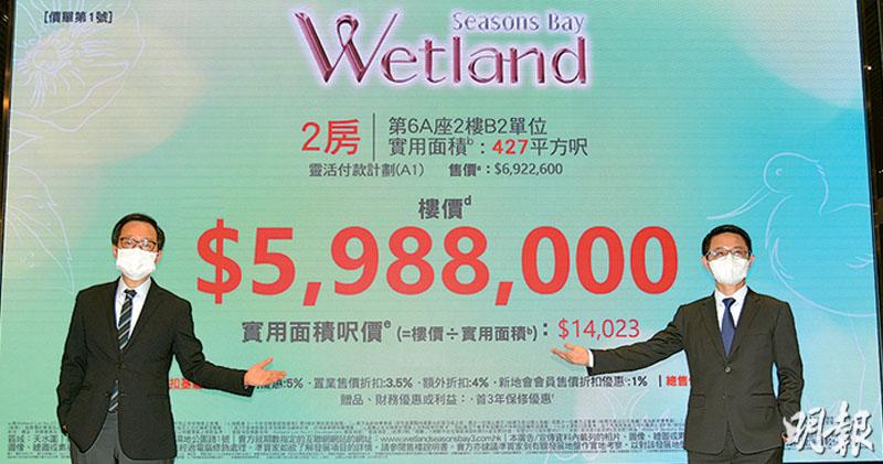 Wetland 3期均呎1.42萬低過2期 同系列相隔近一年現樓推 1房折實497萬入場