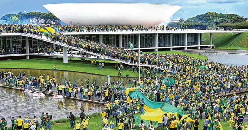 巴西國會騷亂 多國譴責攻擊民主 數千前總統支持者湧首都破壞 如美國會山莊騷亂翻版