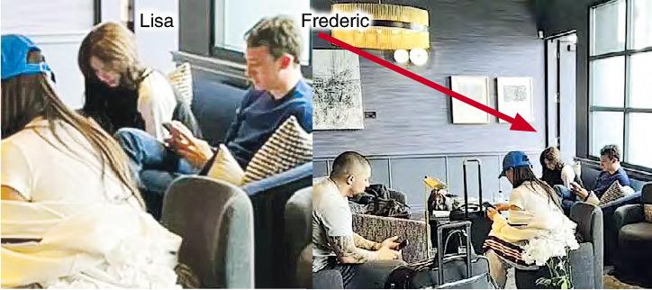 有網民拍到Lisa與Frederic Arnault準備乘搭私人飛機出遊，在候機室並排而坐，有粉絲認出Lisa助手（戴帽）及保鑣（左）亦有同行。