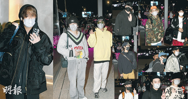 MIRROR回港數百鏡粉接機 姜濤不適露疲態 盧瀚霆摸肚嗌好飽