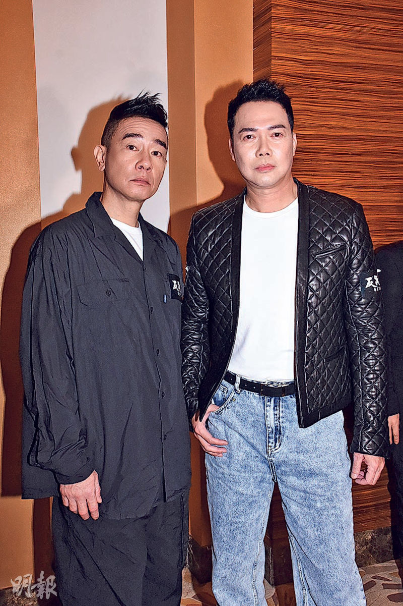 陳小春（左）稱與好兄弟謝天華（右）再合作，《反黑2》肯定比上季更精彩。（攝影：鍾偉茵）