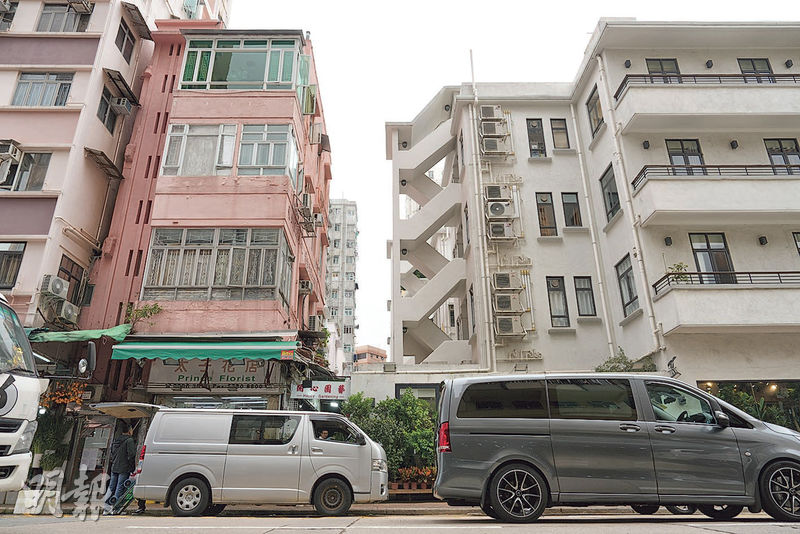 市建局計劃在花墟道和太子道西兩行樓宇之間的後巷，建造「第三條花墟步行街」，增加可供展示花藝產品的臨街舖面。目前數間店舖在該後巷經營，包括做批發和賣種子。（鍾林枝攝）