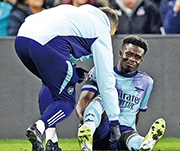 阿迪達證沙卡將缺陣「很多個星期」