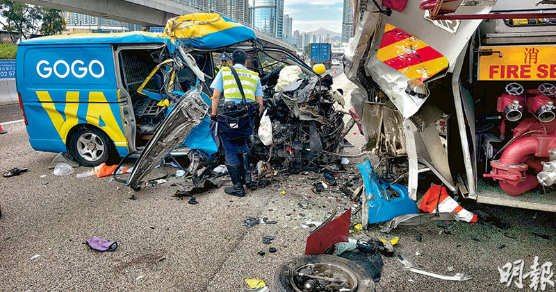 猛撼執勤消防車 GoGoVan司機亡 接單途中出事 公司稱受保
