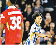 白禮頓氣走利物浦 三笘薰入球上雙日本首人