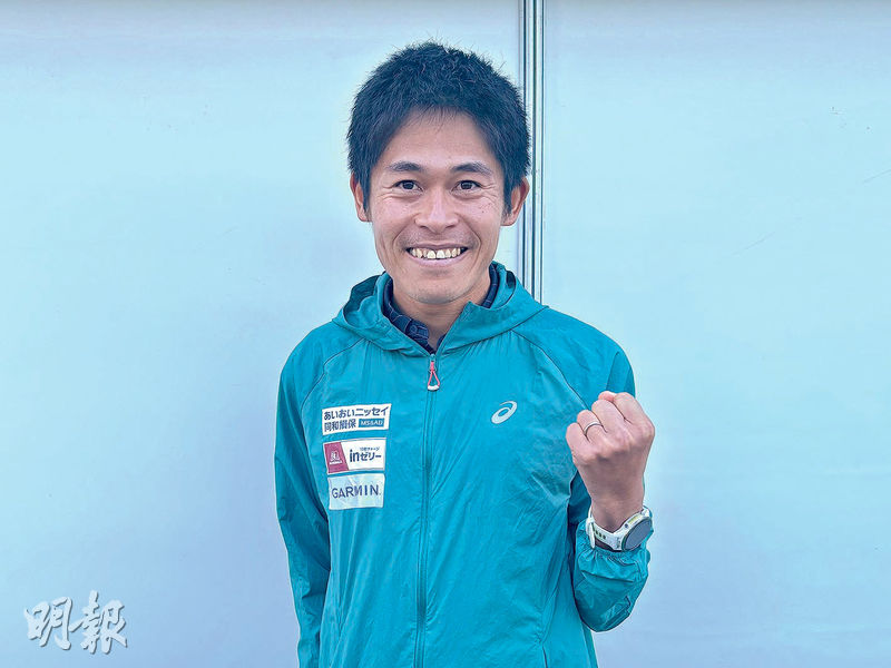 日籍跑手川內優輝(圖)過去兩度訪港參與半馬比賽,昨首次挑戰渣馬全馬,以第16名完成。(林欣澤攝)